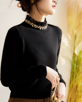 Knitted wood ear cashmere light sweater