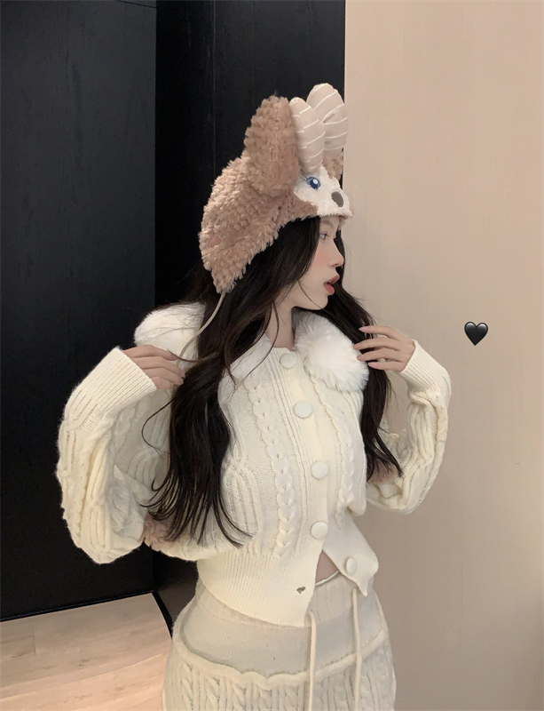 Twist loose sweater knitted tender cardigan for women