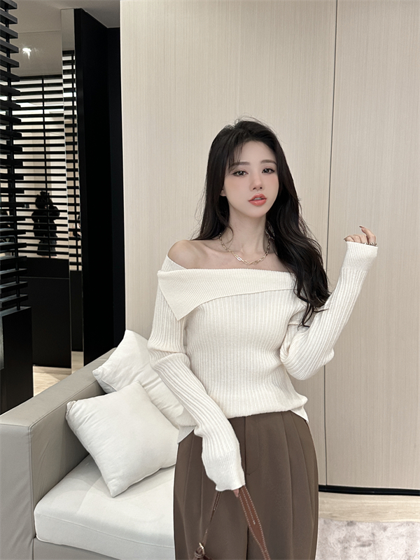 Strapless tops autumn and winter sweater for women