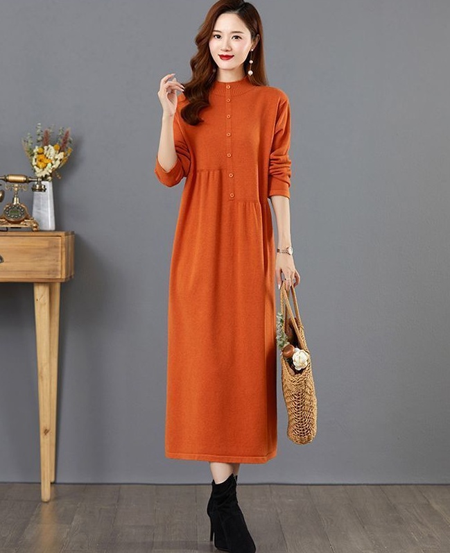 Autumn and winter long dress middle-aged sweater for women