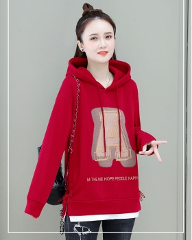 Plus velvet Western style autumn and winter hoodie for women