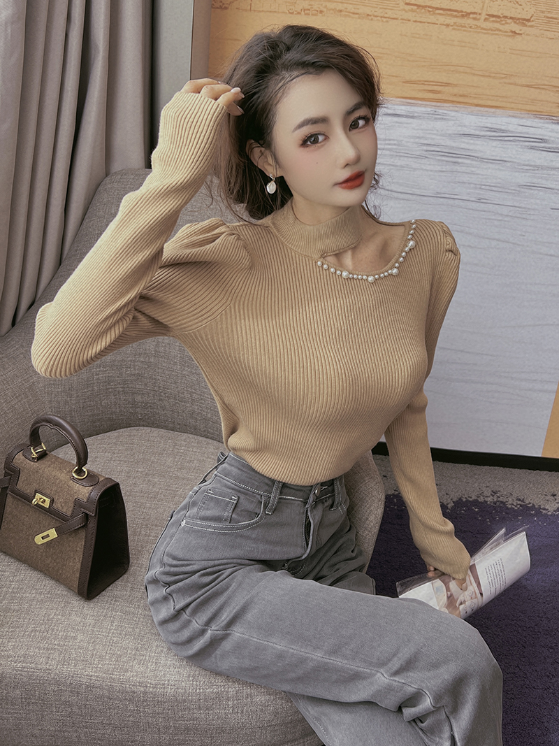 Western style sweater hollow bottoming shirt for women