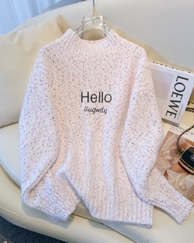 Knitted pullover sweater embroidered tops for women