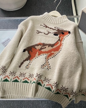 High collar Korean style autumn and winter elk sweater