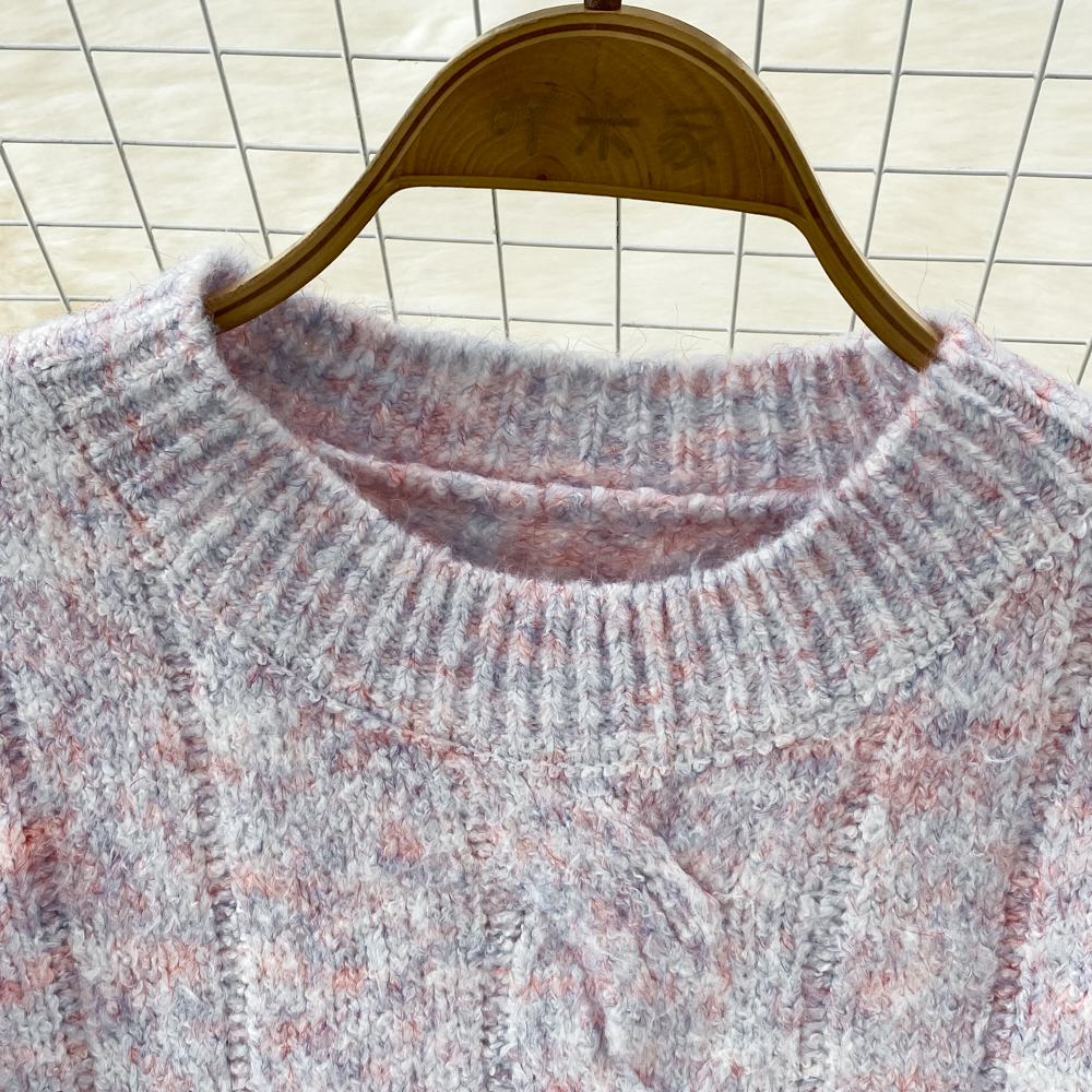 Twist lazy sweater long sleeve slim tops for women