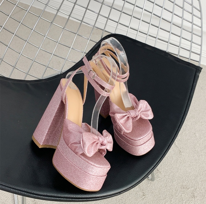 High-heeled European style shoes double sandals