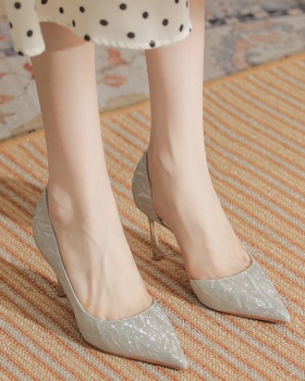 Crystal winter shoes pointed high-heeled shoes for women