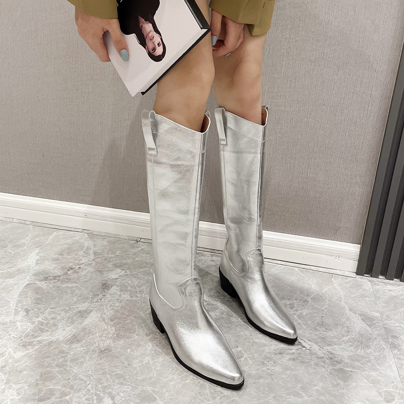 Long tube thick boots not exceed knee women's boots