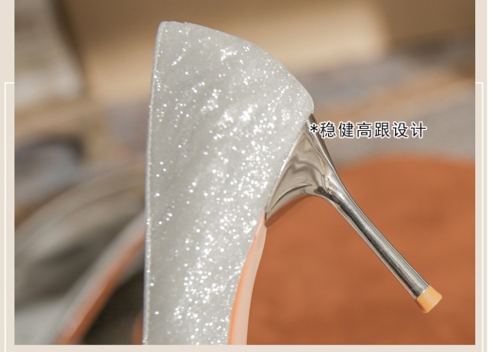 Pointed wedding shoes bride high-heeled shoes for women