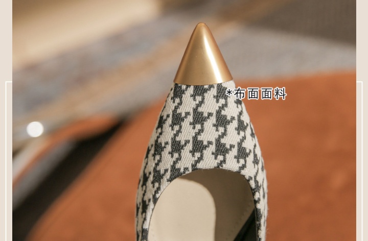 Metal shoes low high-heeled shoes for women
