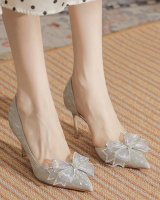 Crystal high-heeled shoes bow shoes for women