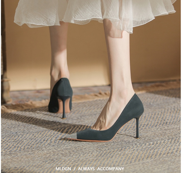 Winter sheepskin shoes all-match high-heeled shoes for women