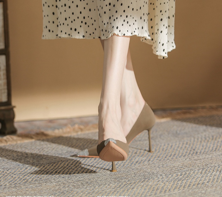 Winter sheepskin shoes all-match high-heeled shoes for women