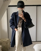 Korean style long windbreaker simple coat