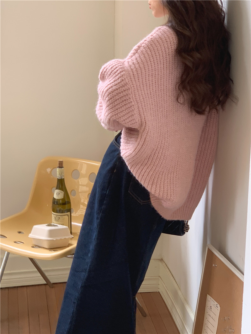 All-match pure Korean style sweater lazy long sleeve cardigan