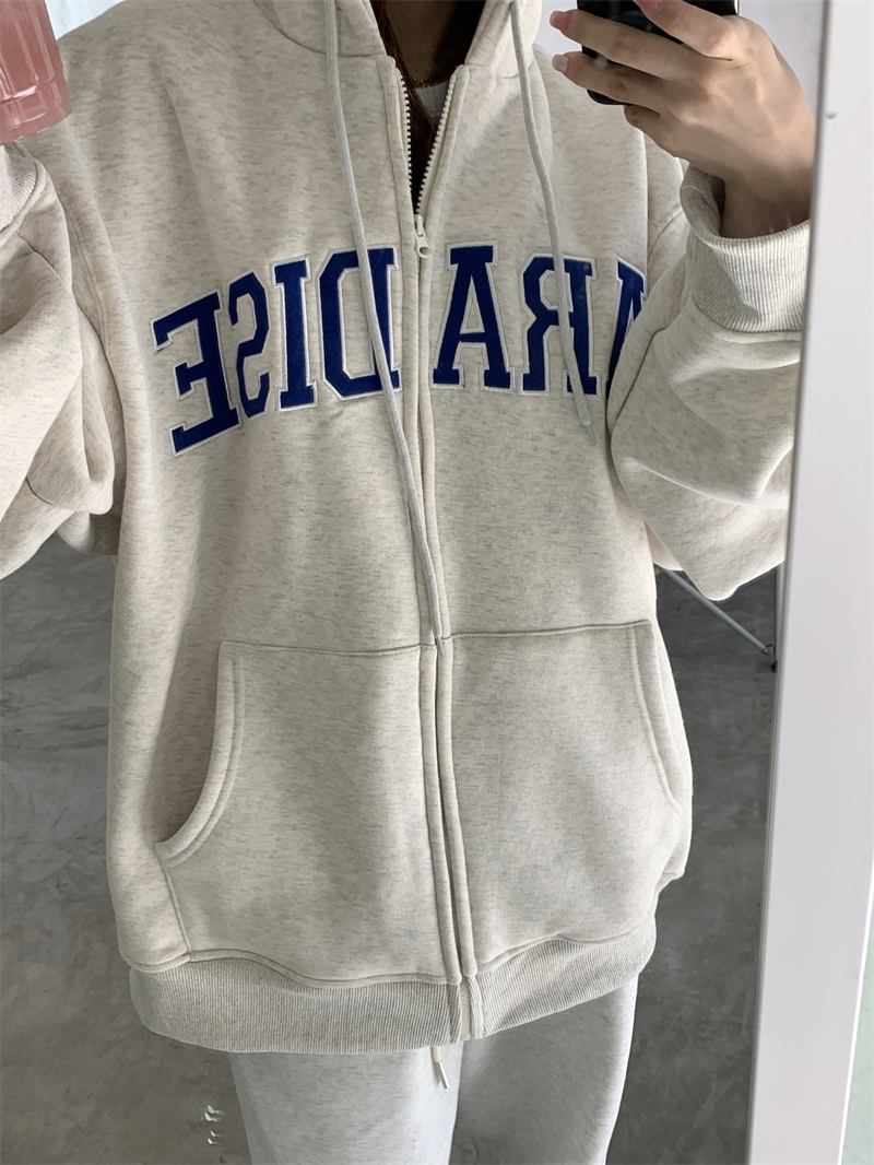 Lazy loose thick hoodie autumn Korean style coat