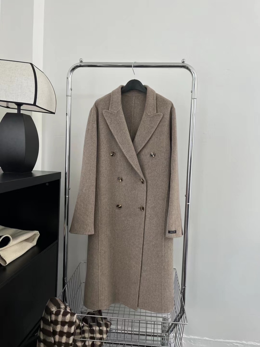 Loose long overcoat winter two-sided cashmere woolen coat