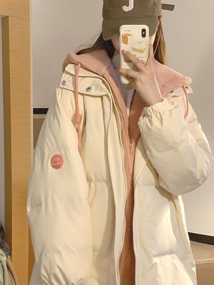 Long Korean style cotton coat loose coat for women