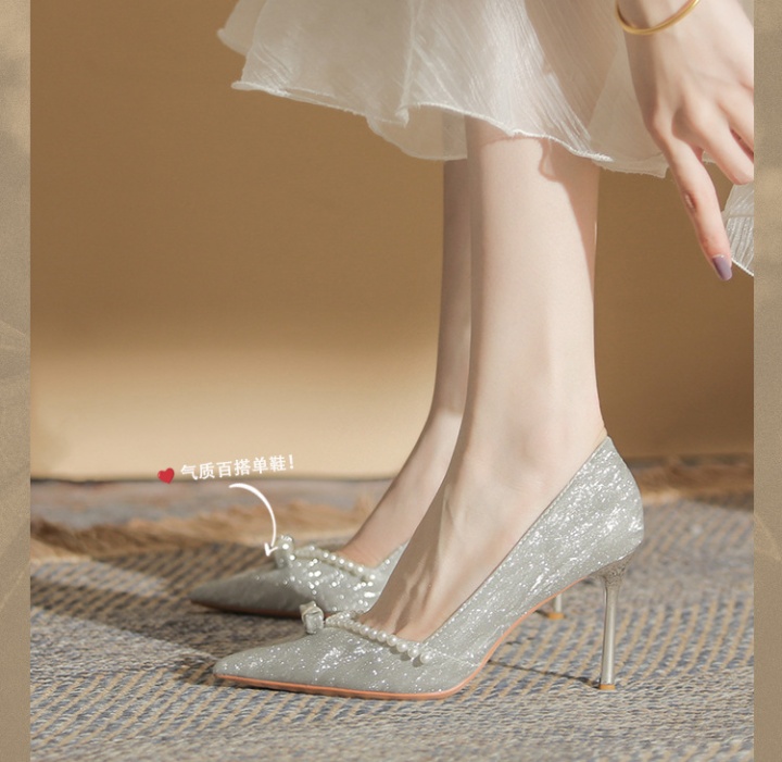 Sequins high-heeled shoes fine-root shoes for women