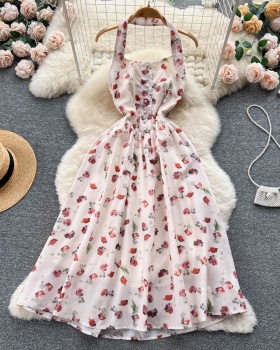 Floral summer France style fashion temperament dress for women