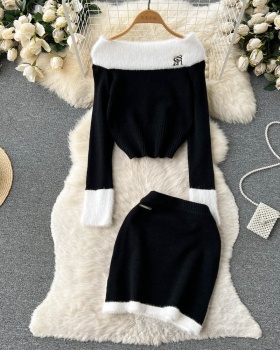 Spicegirl sweater short skirt 2pcs set for women