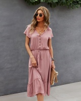 European style slim pure summer dress