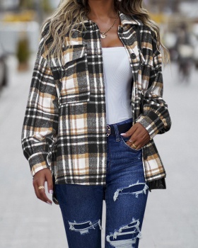 Vacation plaid shirt spring long sleeve tops for women