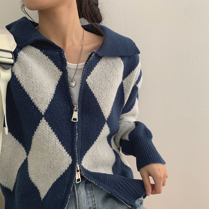 Spring and autumn sweater quilted cardigan