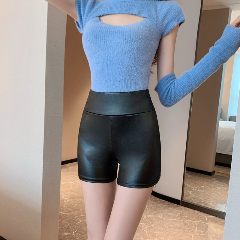 Glossy tight all-match pants pure short leggings for women