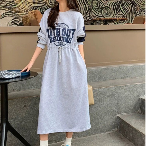 Autumn and winter fashion hoodie all-match dress