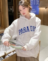 Thick lazy plus velvet hoodie hooded winter cardigan for women