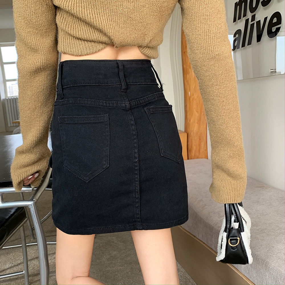 High waist slim skirt anti emptied personality jeans
