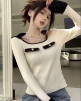 Square collar bottoming shirt sweater for women
