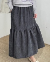 Elastic waist loose skirt high waist long skirt