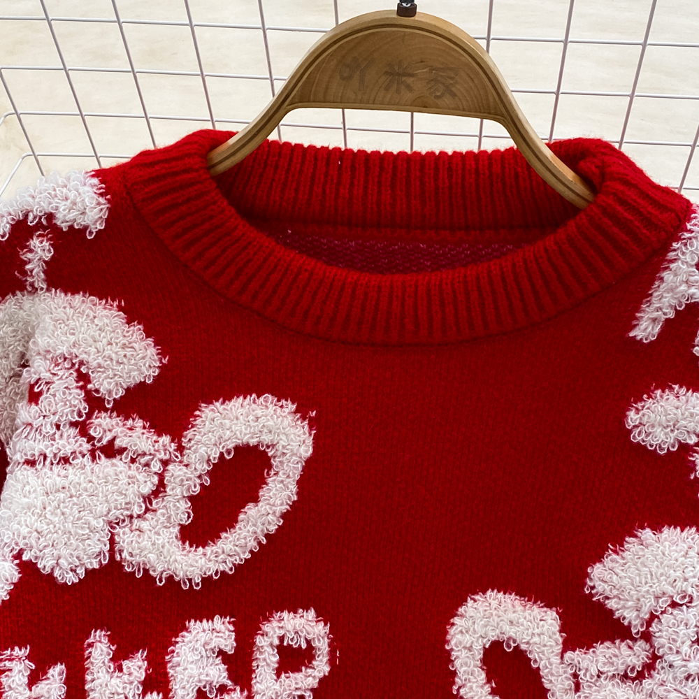 Retro autumn and winter cartoon sweater for women