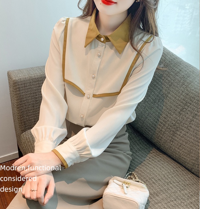 Mixed colors spring Korean style shirt for women