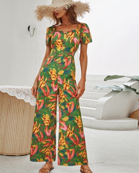 Spring and summer high waist slim jumpsuit for women