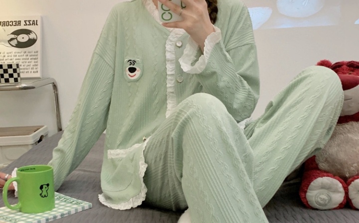 Long sleeve Casual sweet pajamas 2pcs set for women