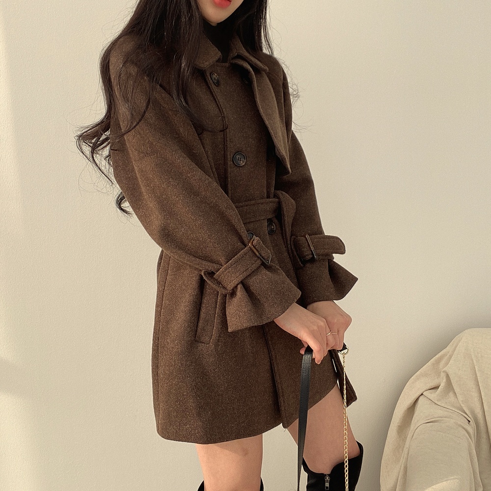 Korean style double-breasted coat