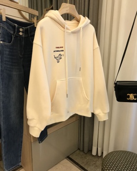 Autumn and winter hoodie embroidery coat