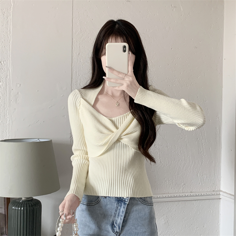 France style long sleeve sweater for women