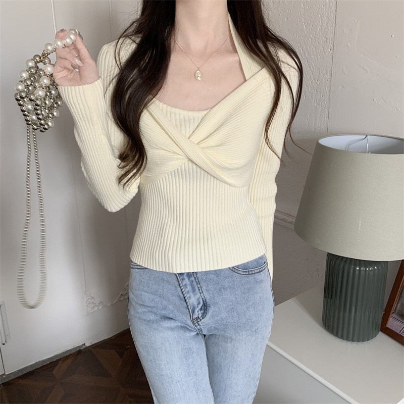 France style long sleeve sweater for women