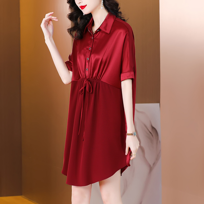 Autumn large yard noble fashion red dress for women