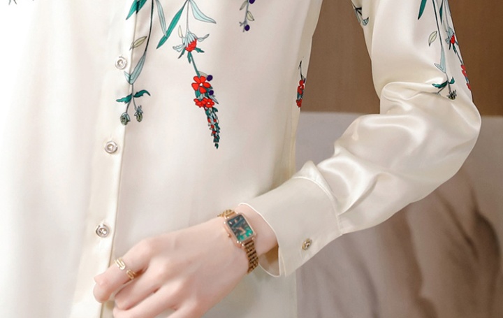 Silk long sleeve all-match real silk fashion shirt for women