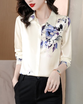 Spring and autumn long sleeve fashion silk shirt