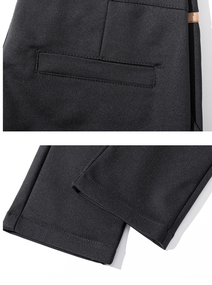 Pencil nine tenths pants black slim suit pants