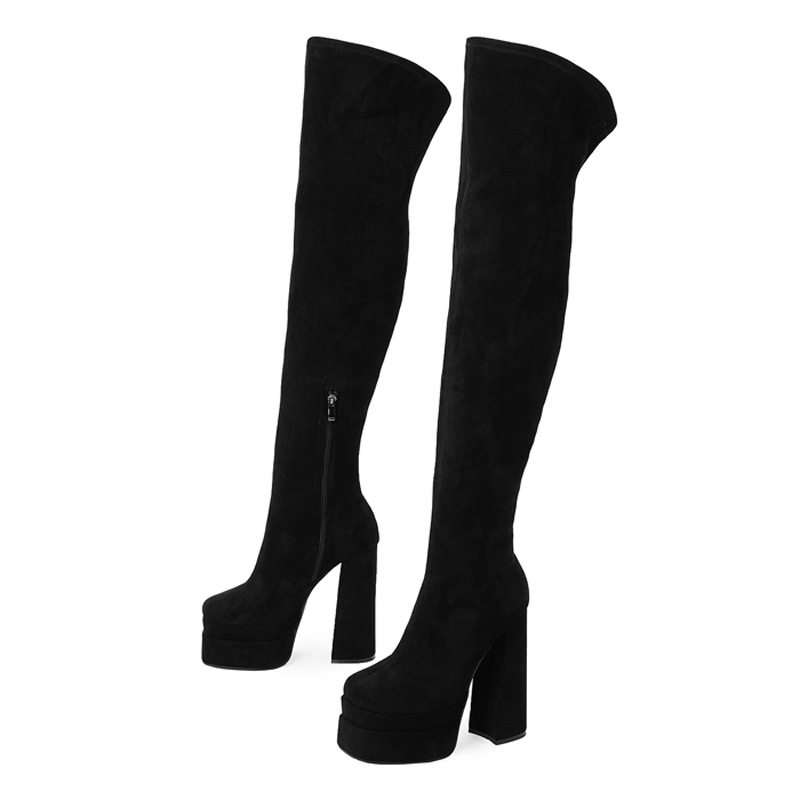 Stovepipe slim boots exceed knee thigh boots for women
