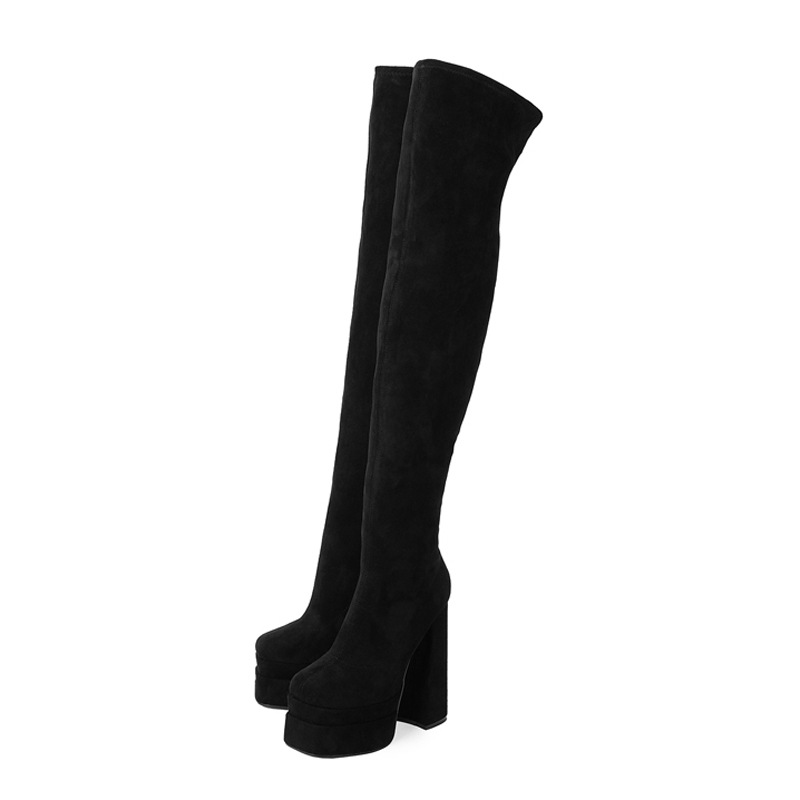 Stovepipe slim boots exceed knee thigh boots for women