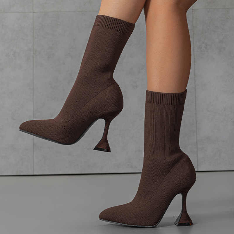 Fine-root half Boots high-heeled short boots for women