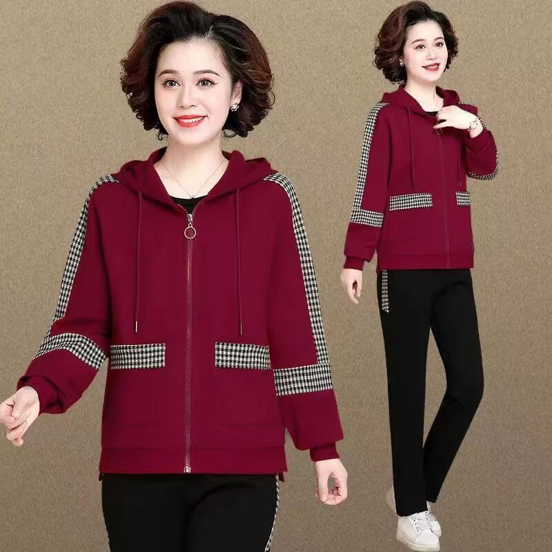 Spring and autumn coat Casual tops 2pcs set for women